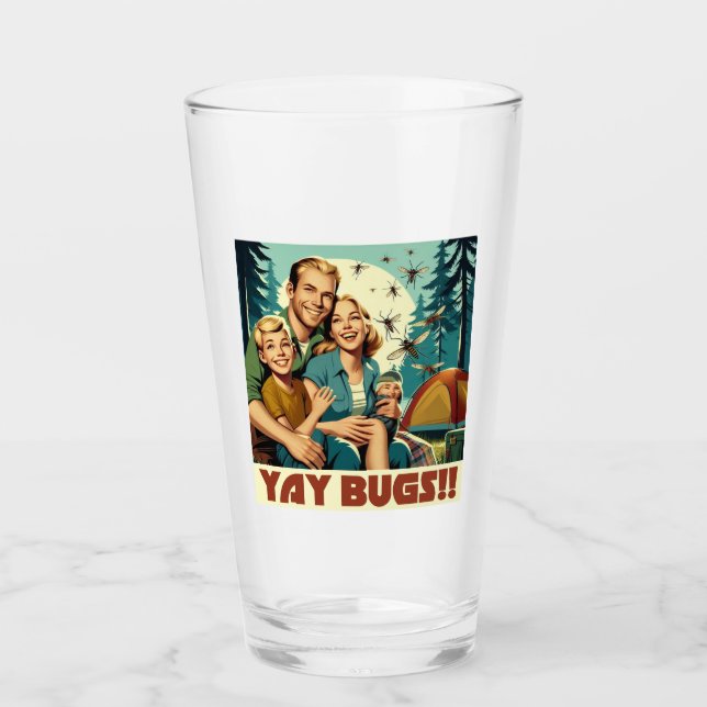 Verre Yay Bugs Camping Funny (Devant)