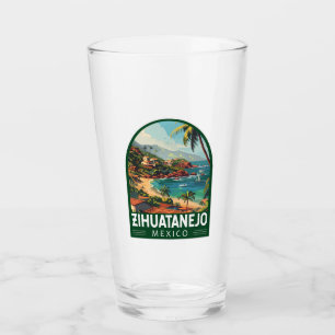 Verre Zihuatanejo Mexique Voyage Art Vintage