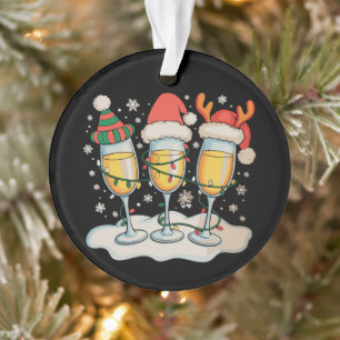 Verres à Champagne Santa Renne Noël Xmas