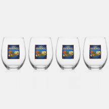 Verres à vin festifs LoCo Mah Jongg
