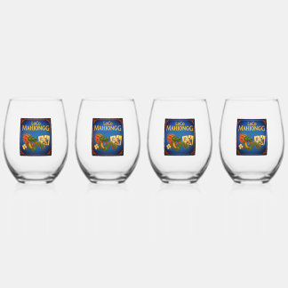 Verres à vin festifs LoCo Mah Jongg
