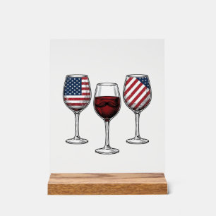 Verres à vin patriotiques dessin de t-shirt vector