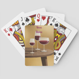 Verres à vin sur la table Votre jeu de cartes nomi