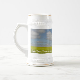 Verres de bière de paysage de prairie de tasse de