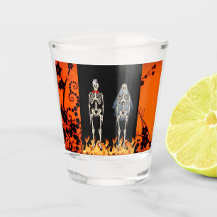 Verres squelettiques de pain grillé de mariage