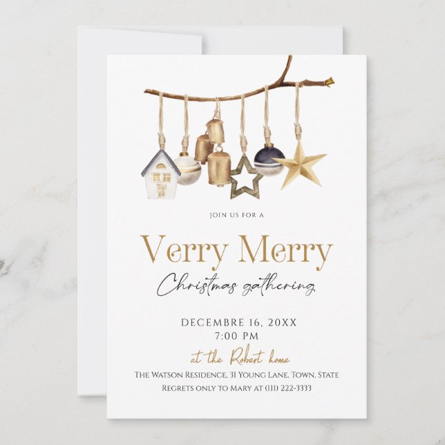 Verry Merry Christmas Holiday Party Invitation (Front)