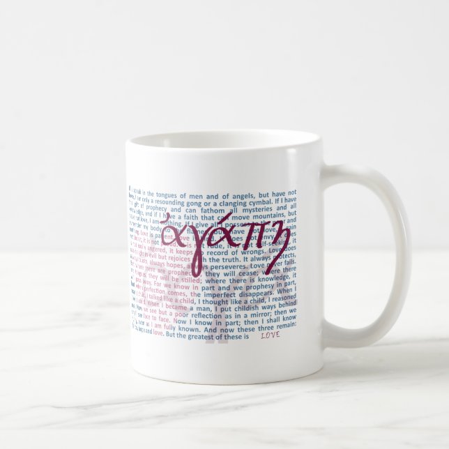 Vers de bible d'amour sur la tasse chrétienne (Droite)