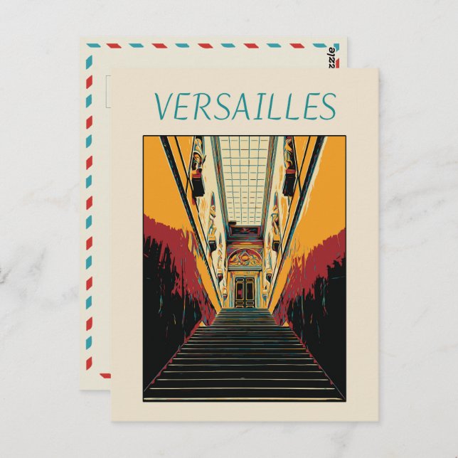 Versailles château illustration France Postcard (Front/Back)
