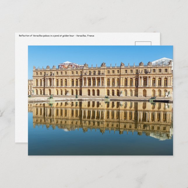 Versailles palace and reflection in a pond postcard (Front/Back)
