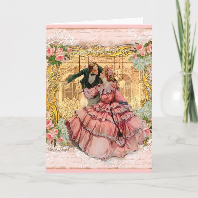 Versailles Romantic Dance Card (Front)