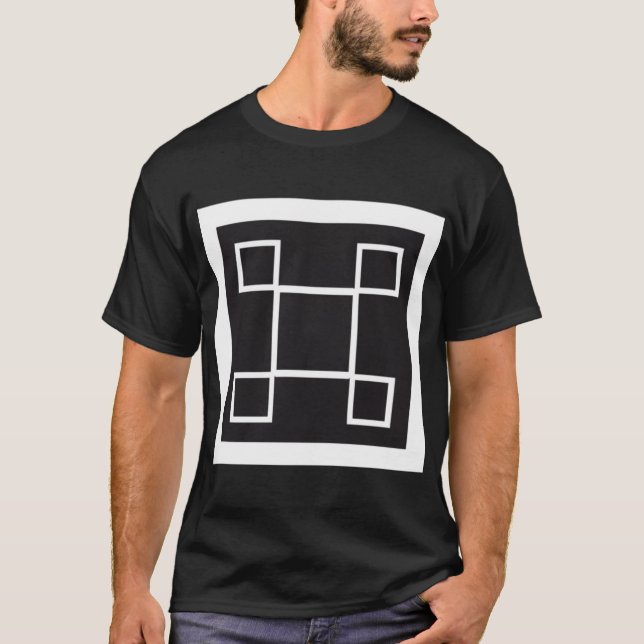 Versatile Abstract Design Tee, black and white T-Shirt (Front)