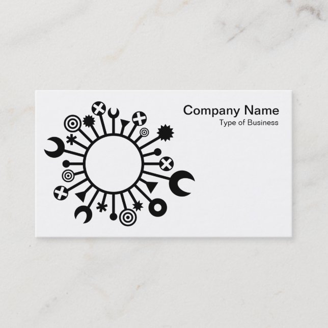 Versatile Circle - Black on White Business Card (Front)