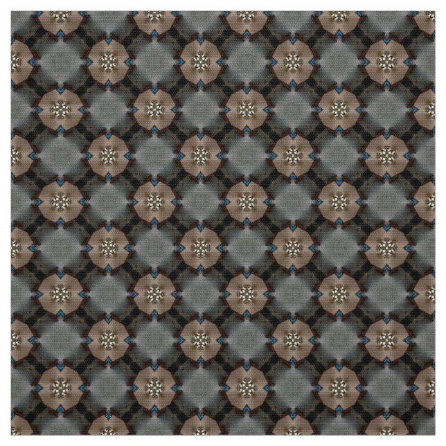 Versatile Grey and Brown Crafting Pattern Fabric  (Swatch)