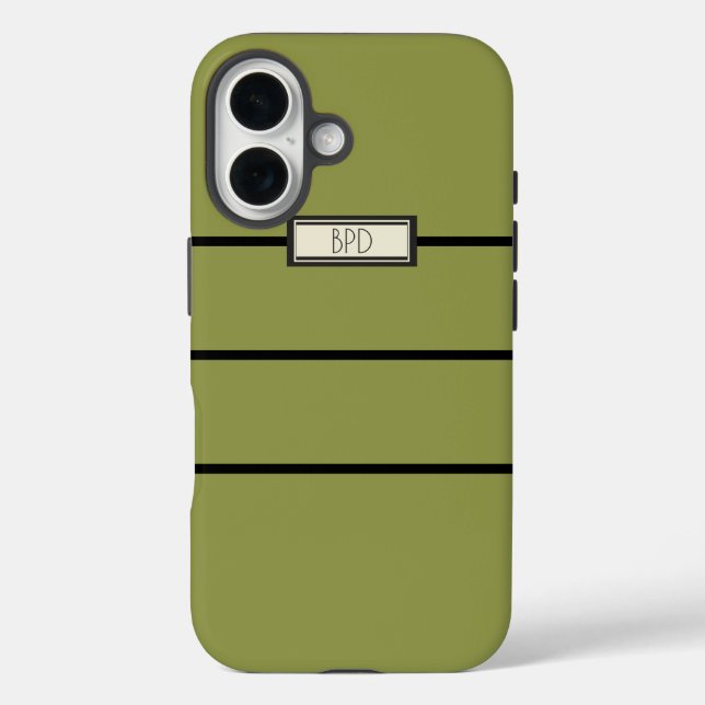 Versatile Stylish Monogrammed Modern Yellow Green Case-Mate iPhone Case (Back)