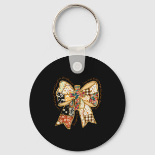 Verse Bible Coquette Christian Jesus Bow Patchwork Keychain