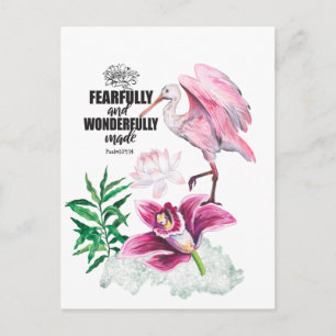 Verse from the bible with watercolor illustrations postcard