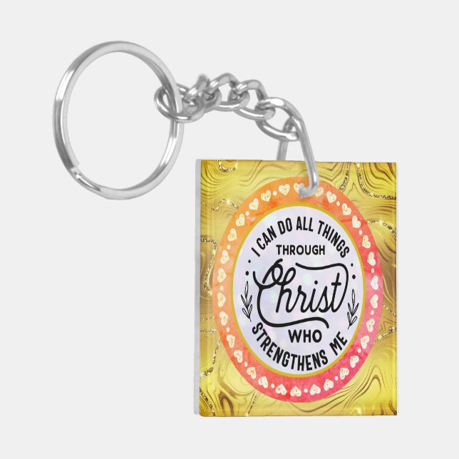 Verse  I can do all things through Christ     Keychain (Front Left)