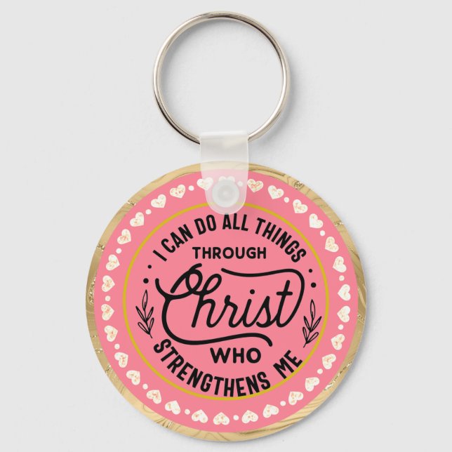 Verse  I can do all things through Christ     Keychain (Front)