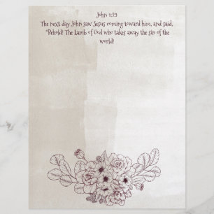 verse John 1:29 /Lamb of God Letterhead