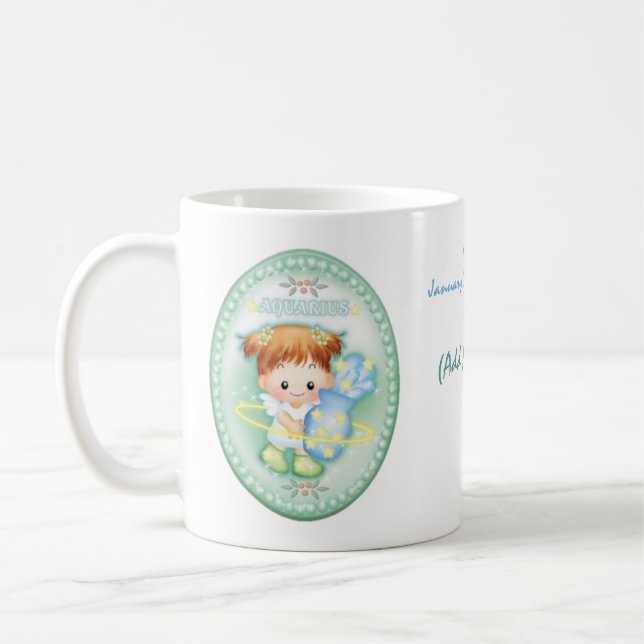 Verseau - tasse personnalisée de zodiaque (Gauche)