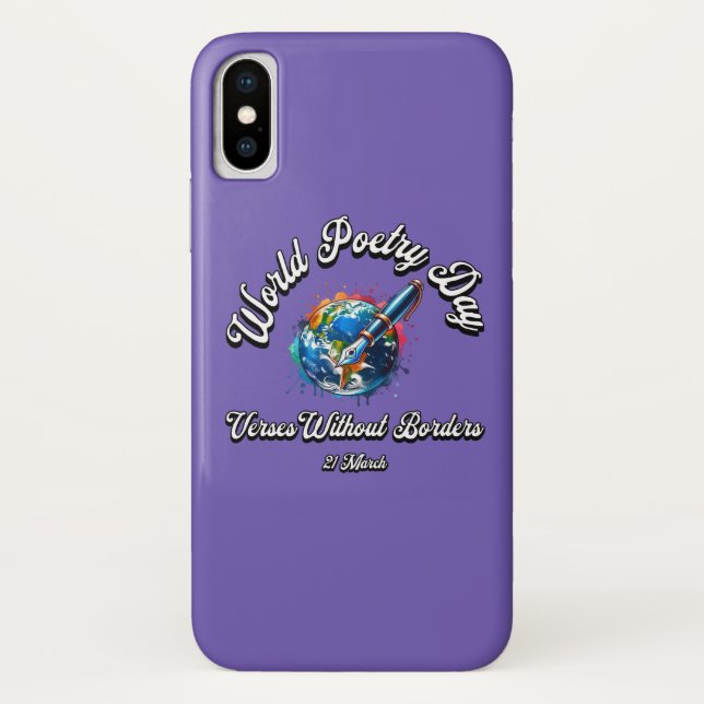 Verses Without Borders. World Poetry Day. Case-Mate iPhone Case (Back)