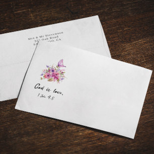 Verset Bible Florale Enveloppe d'adresse de retour