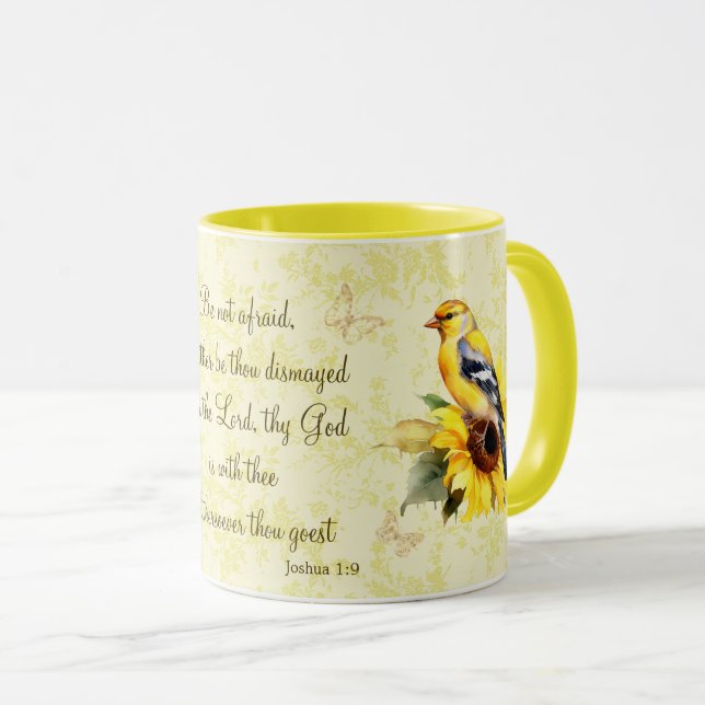 Verset Bible Goldfinch Mug N'Ayez Pas Peur (Devant droit)