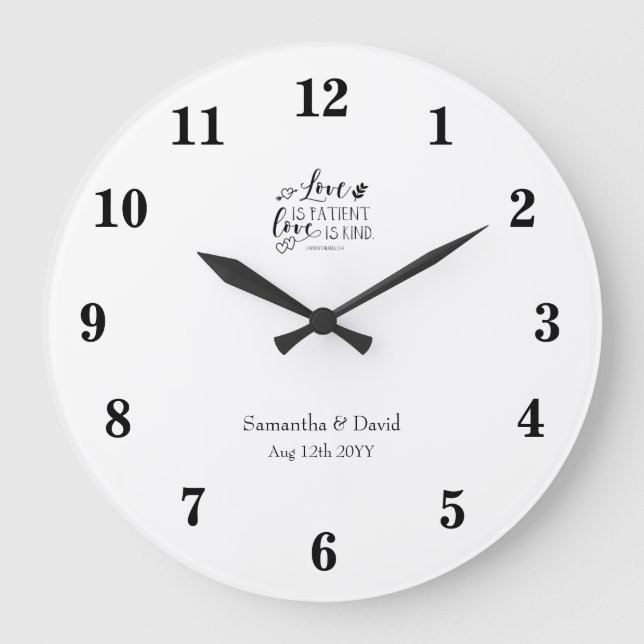 Verset Bible Mariage Horloge murale (Recto)