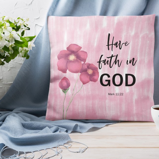 verset biblique Mark 11 oreillers à jetons floraux (Créateur téléchargé)