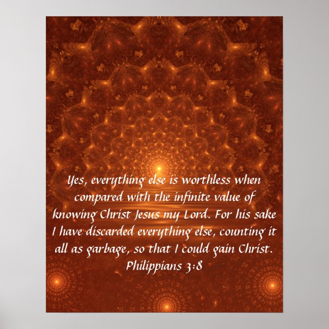 verset biblique Sunrise Philippiens 3:8 poster (Devant)