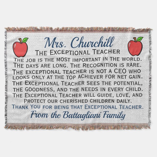 Version 3 EXCEPTIONAL Teacher Thank You Throw Thro (Front)