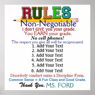 Version 4 Affiche de l'enseignant de l'école