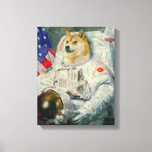 Version de peinture de toile de doge de l'espace