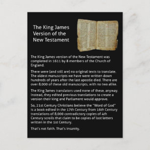 version king james de la nouvelle carte postale te