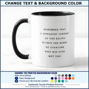 Versions Of You Poignant Quote Trendy Black Font Mug