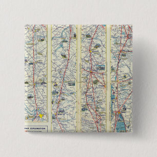 Verso American Airlines system map 2 Inch Square Button