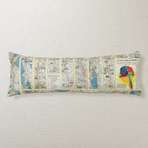 Verso American Airlines system map Body Pillow