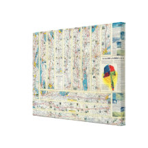 Verso American Airlines system map Gallery Wrap Canvas