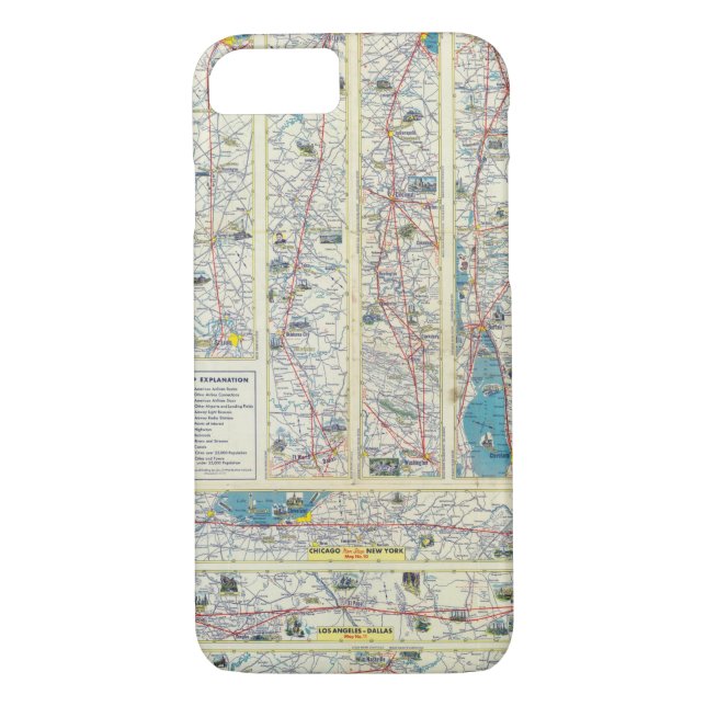 Verso American Airlines system map Case-Mate iPhone Case (Back)