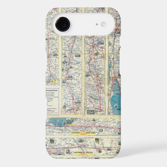 Verso American Airlines system map Case-Mate iPhone Case (Back)