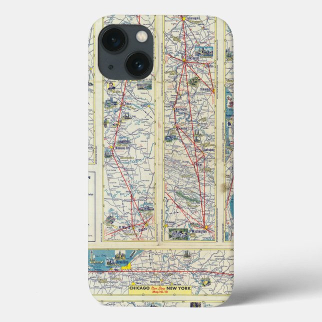 Verso American Airlines system map Case-Mate iPhone Case (Back)