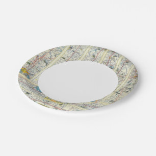 Verso American Airlines system map Paper Plate