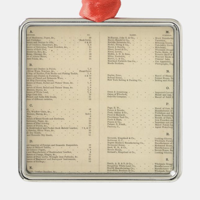 Verso Title Page Colton's American Atlas Metal Ornament (Front)