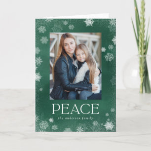 Vert aquarelle Froid Peace Carte photo de vacances