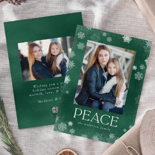 Vert aquarelle Froid Peace Carte photo de vacances
