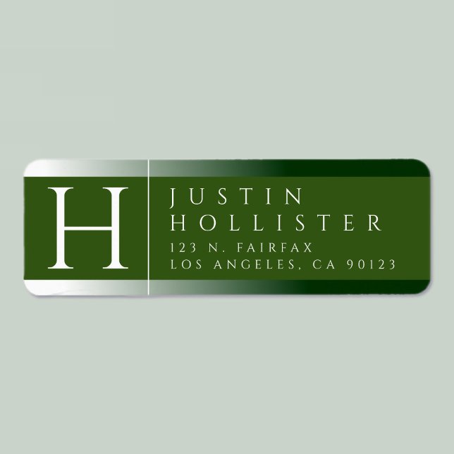 Vert blanc et forêt | Étiquette d'adresse de retou (Créateur téléchargé)