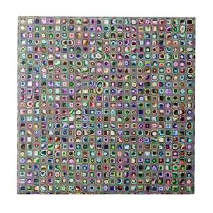 Vert-Bleu 'Bijoux' Texturé mosaïque carreaux Mot