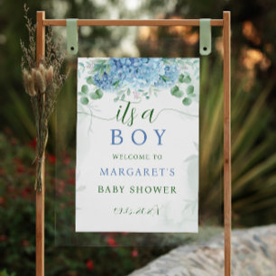 Vert bleu C'est un garçon Baby shower Affiche de b