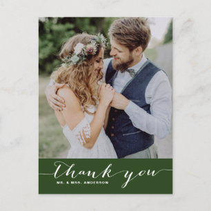 Vert   Carte postale verticale Mariage de script