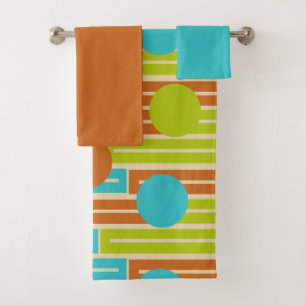 Vert citron, Cannelle Brown, Rectangles Turquoise